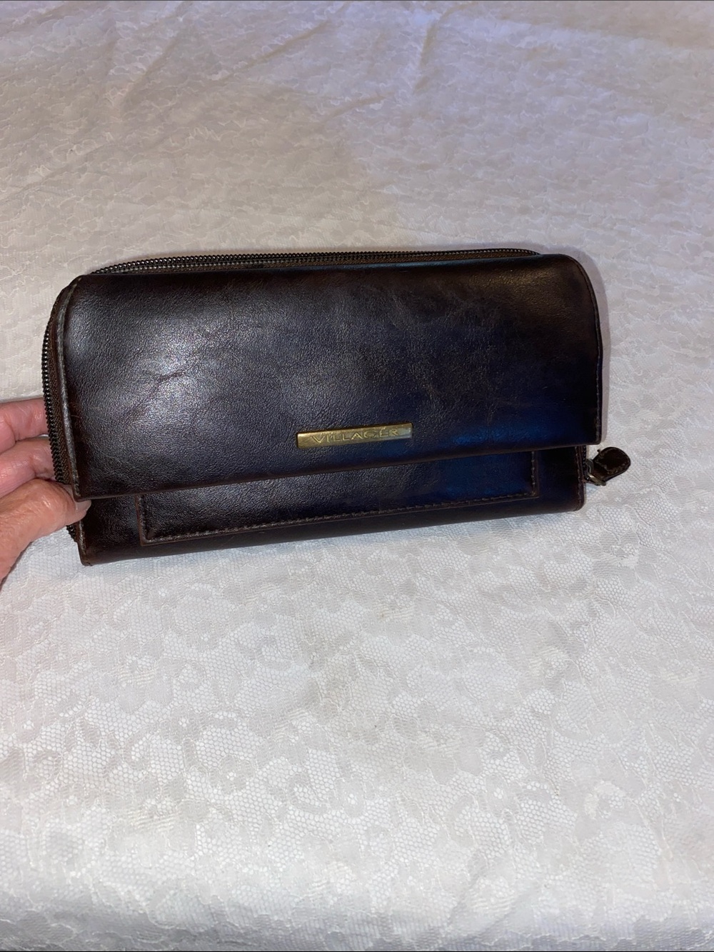 Villager Dark Brown Trifold Leather wallet